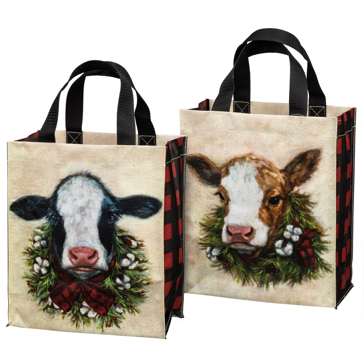 Small Christmas Cow Tote Bag