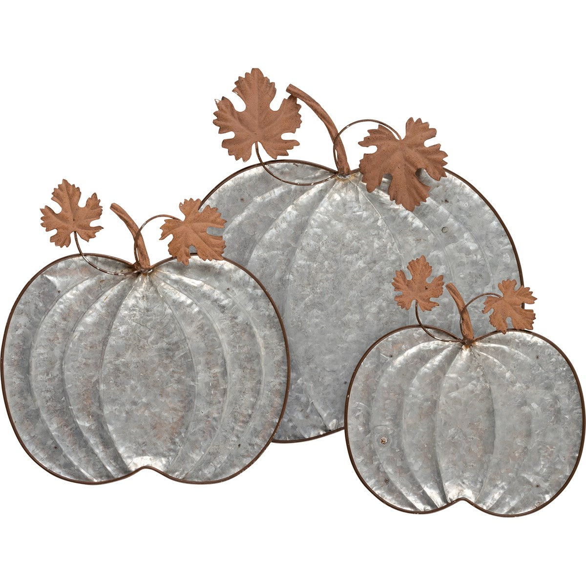 Galvanized Pumpkin Tray Set