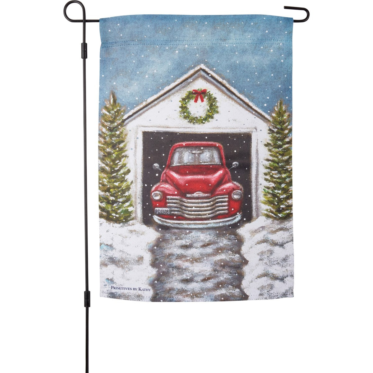 Christmas Red Truck Garden Flag