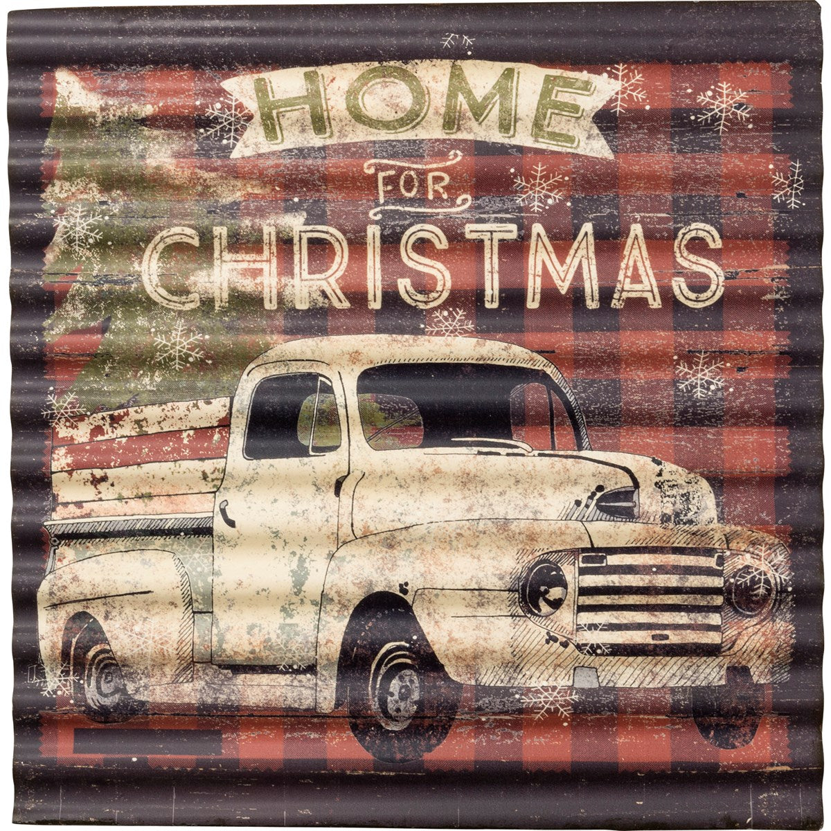 Rustic Metal Home For Christmas Sign