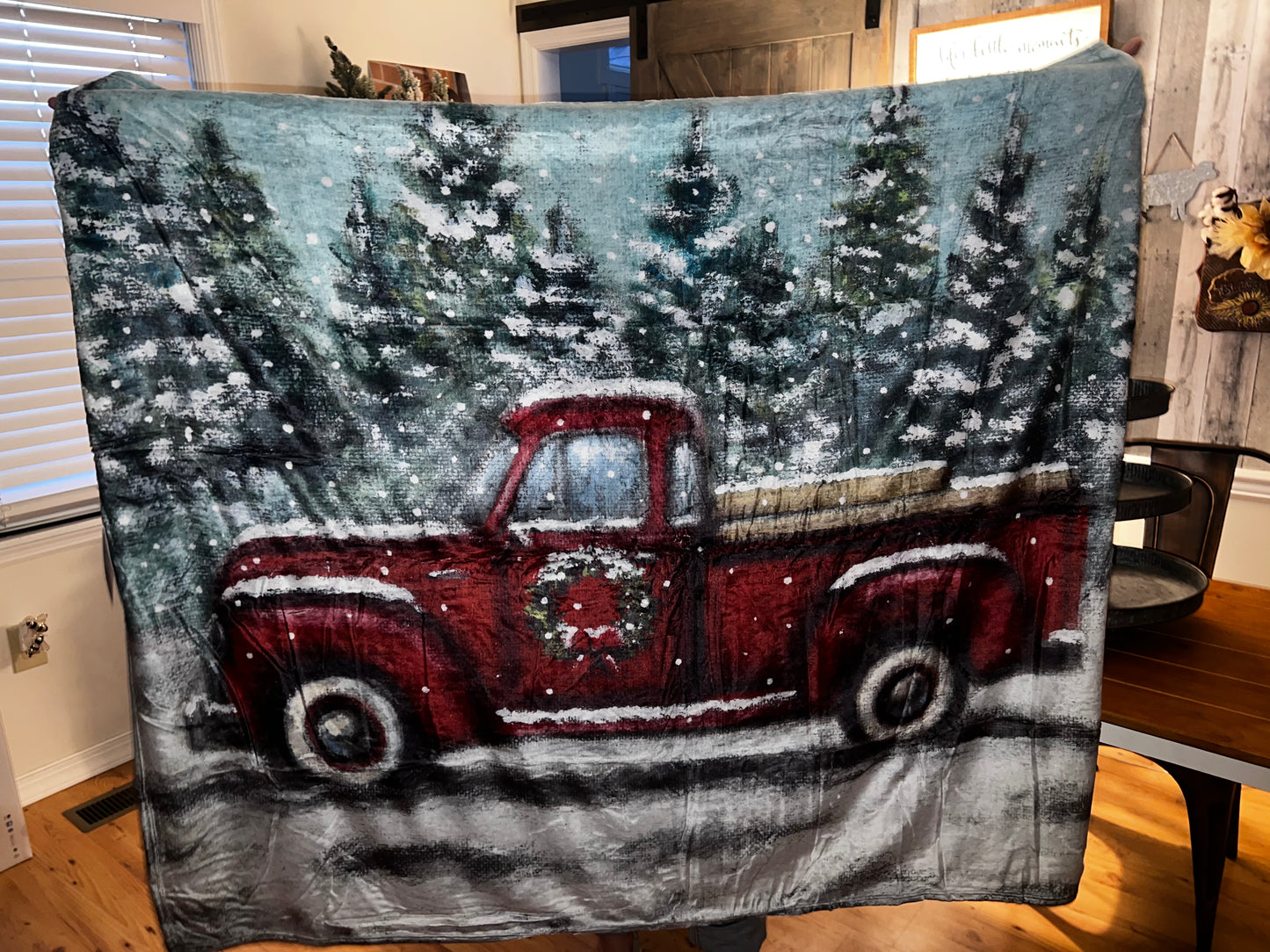 Red Truck Plush Throw