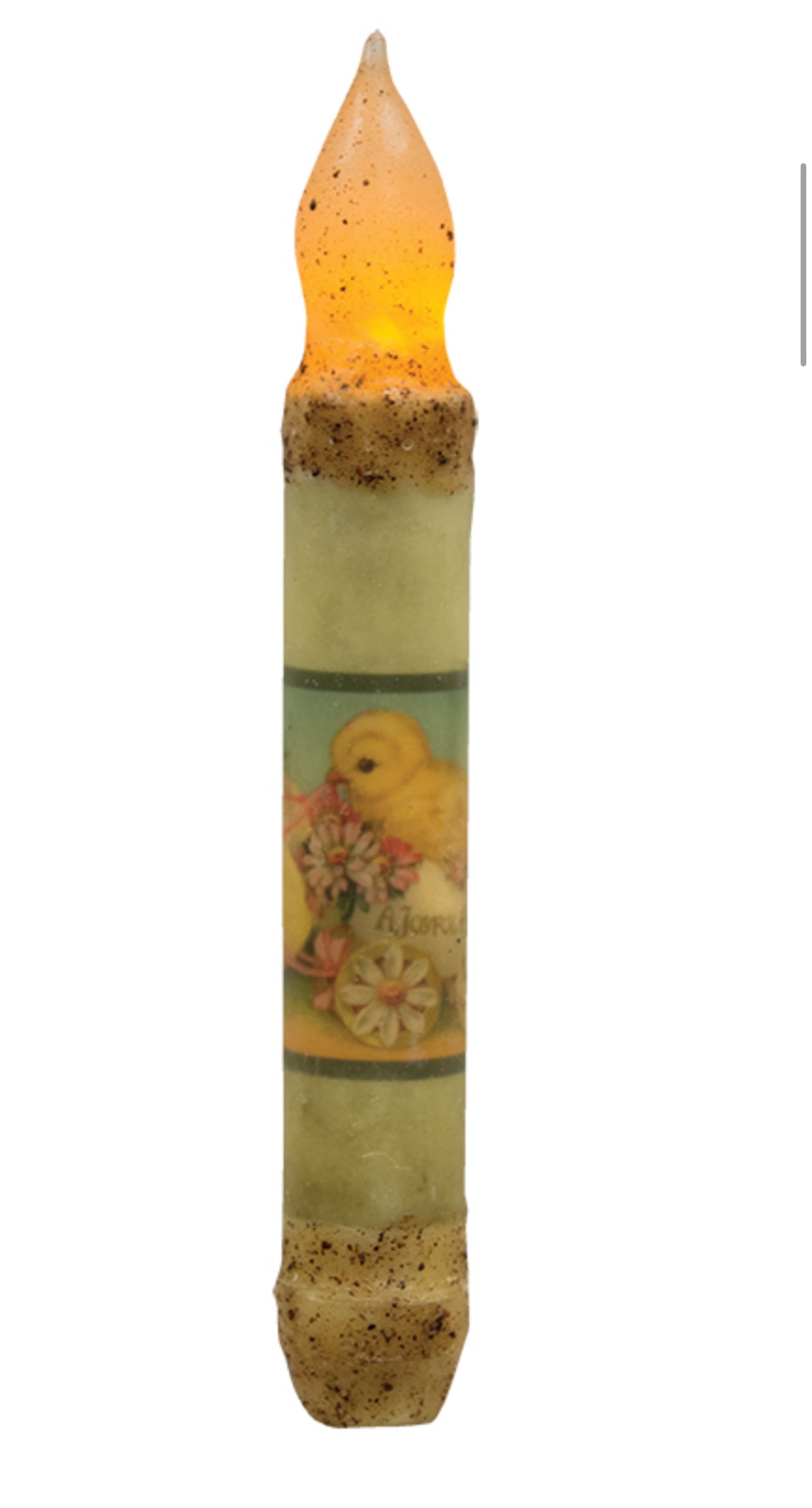 Joyful Easter Timer Taper 6" - Burnt Ivory