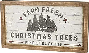 Farm fresh Christmas Trees Wooden Sign