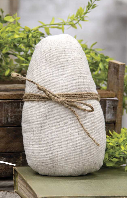 Large Ivory Egg With Jute Bow