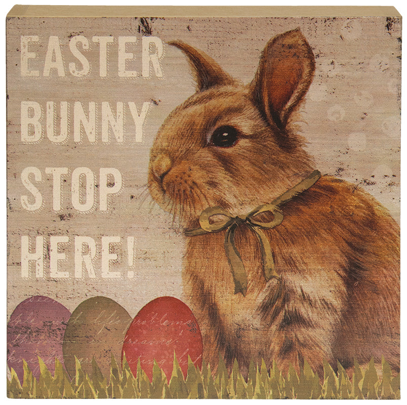 Vintage Easter Bunny Box Sign