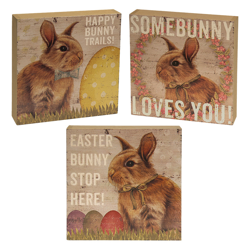 Vintage Easter Bunny Box Sign