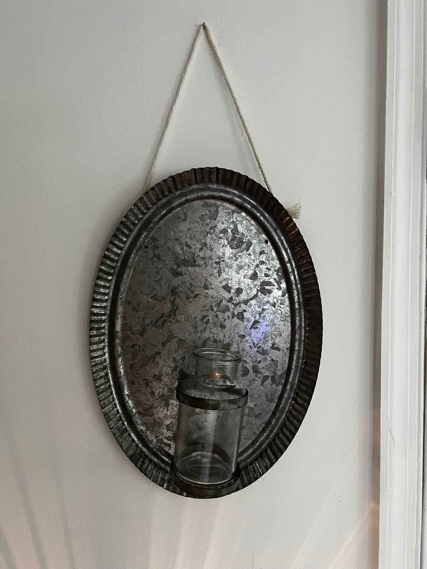 Galvanized Vase Wall Plaque