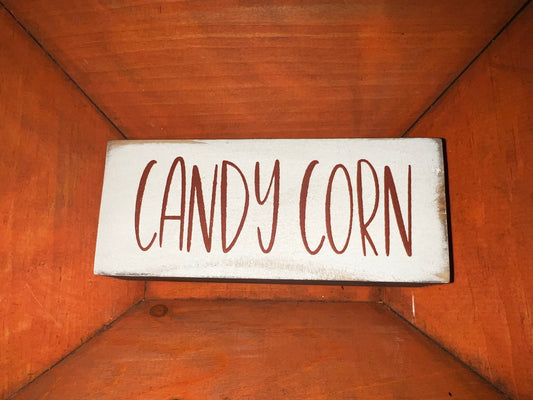 Candy Corn Mini Block Sign