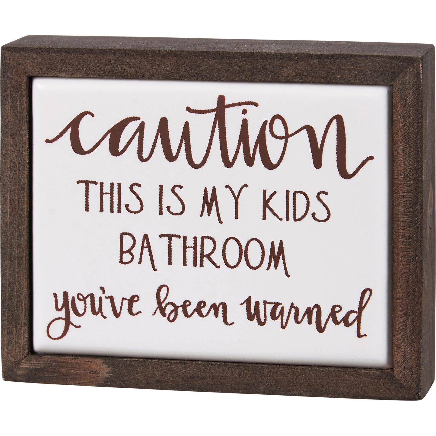 Caution Kids Bathroom Box Sign Mini