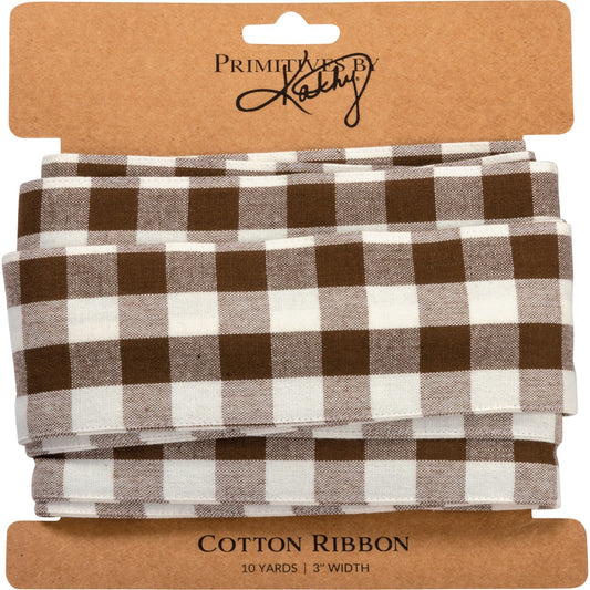 Wide Country Brown Buffalo Plaid Ribbon