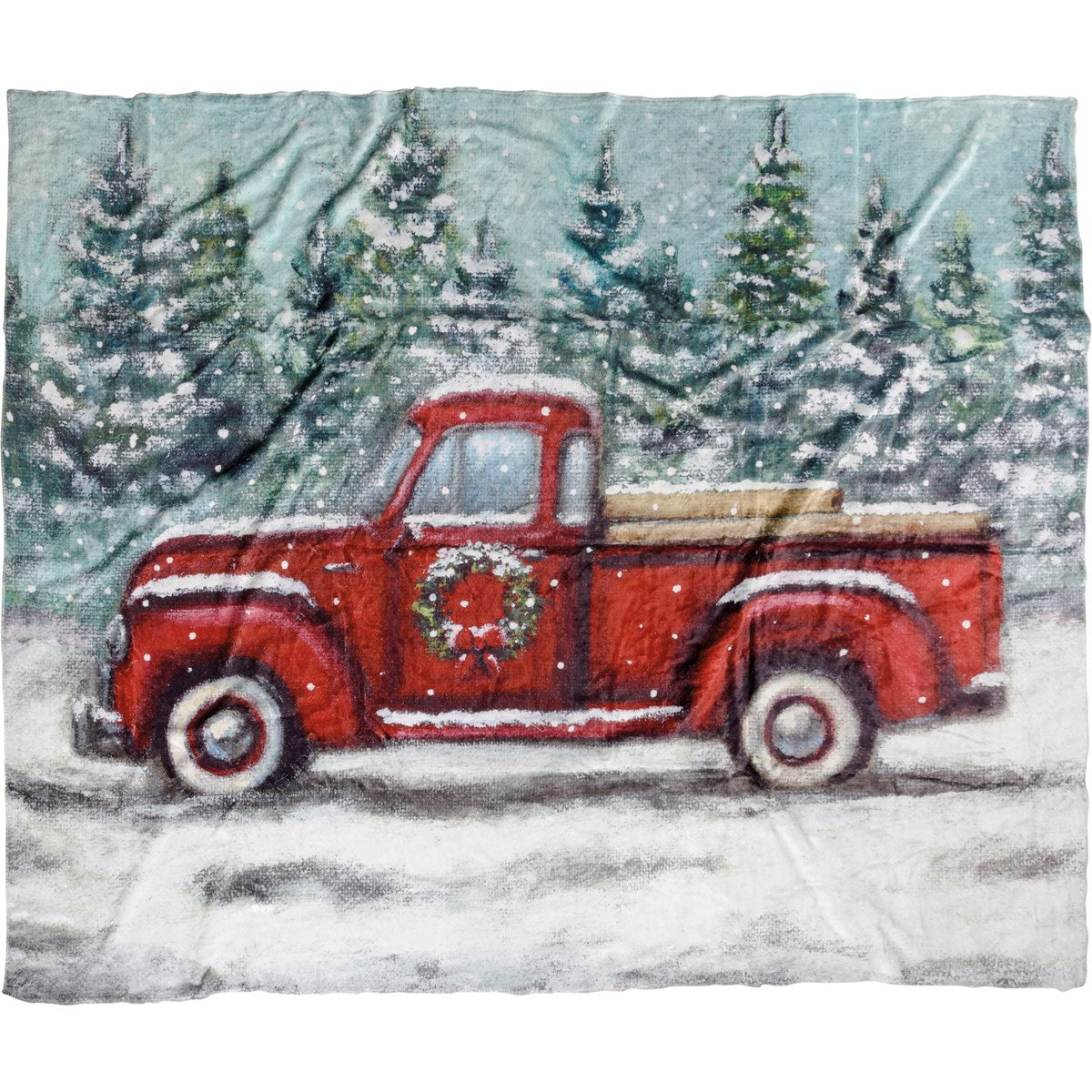 Red Truck Plush Throw