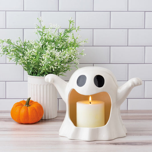 Ceramic Ghost Candle/Candy Holder