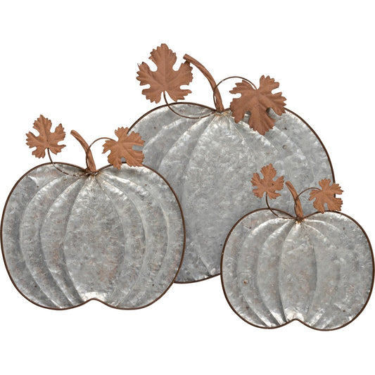 Galvanized Pumpkin Tray Set