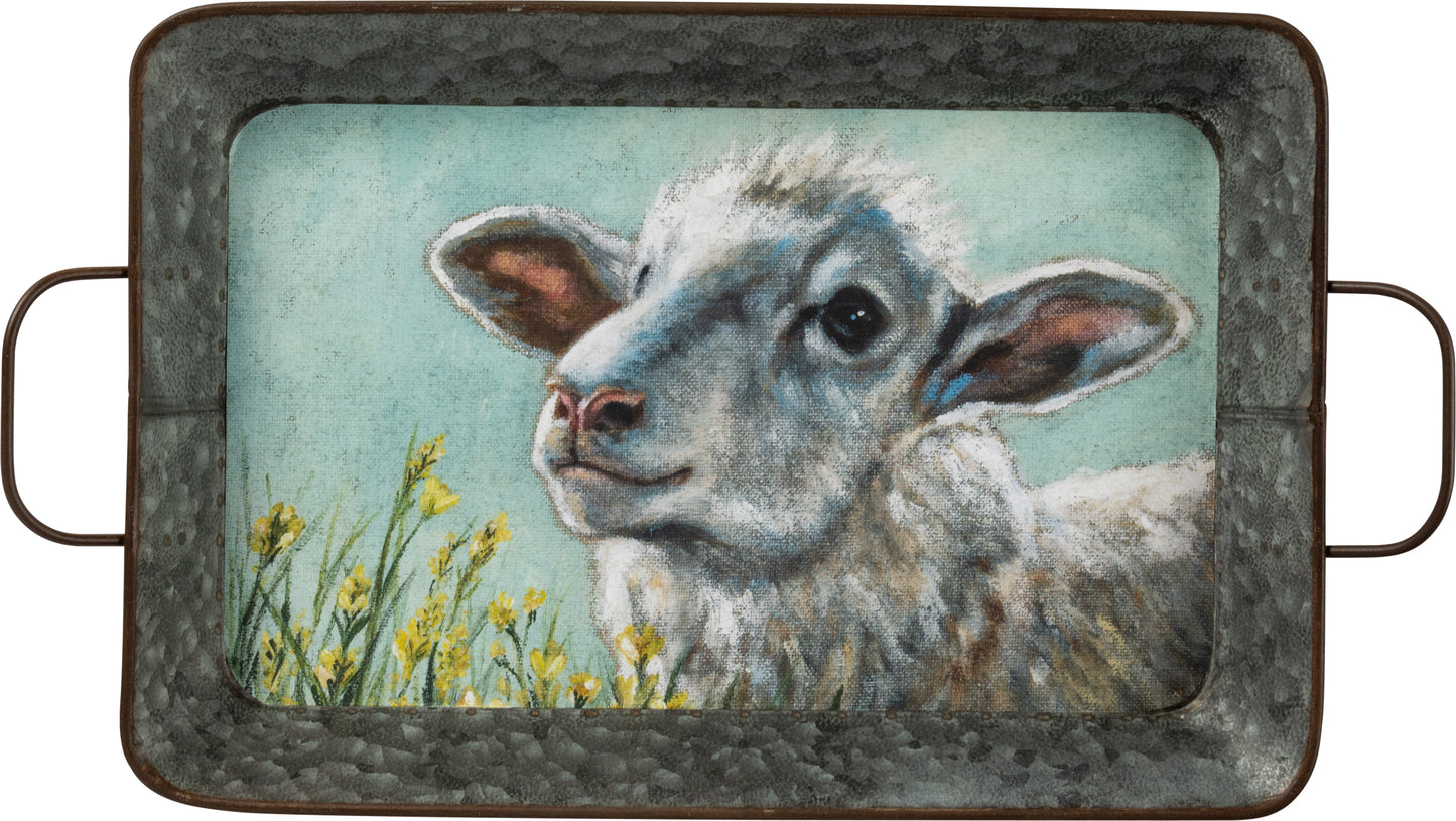 Sheep And Cow Set Galvanized Trays