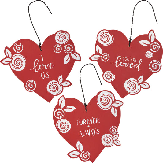Set Of 3 Valentine Ornaments