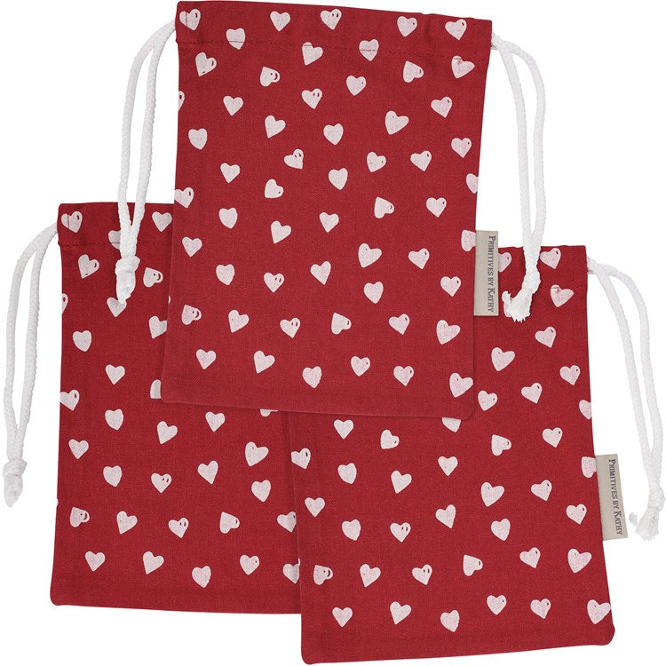 Set of 3 Valentine Pouches